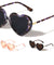 Heart Shape Cylinder Temple Fashion Wholesale Sunglasses