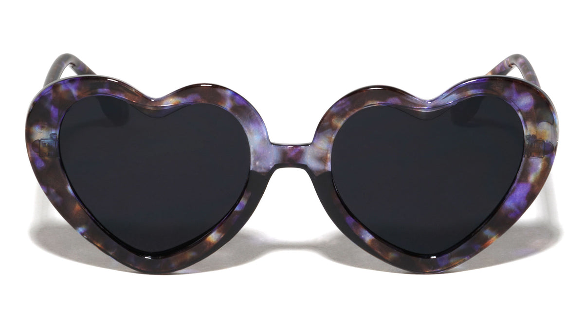 Heart Shape Cylinder Temple Fashion Wholesale Sunglasses