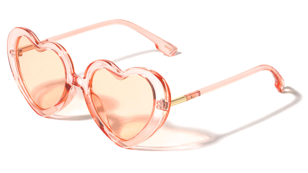 Heart Shape Cylinder Temple Fashion Wholesale Sunglasses