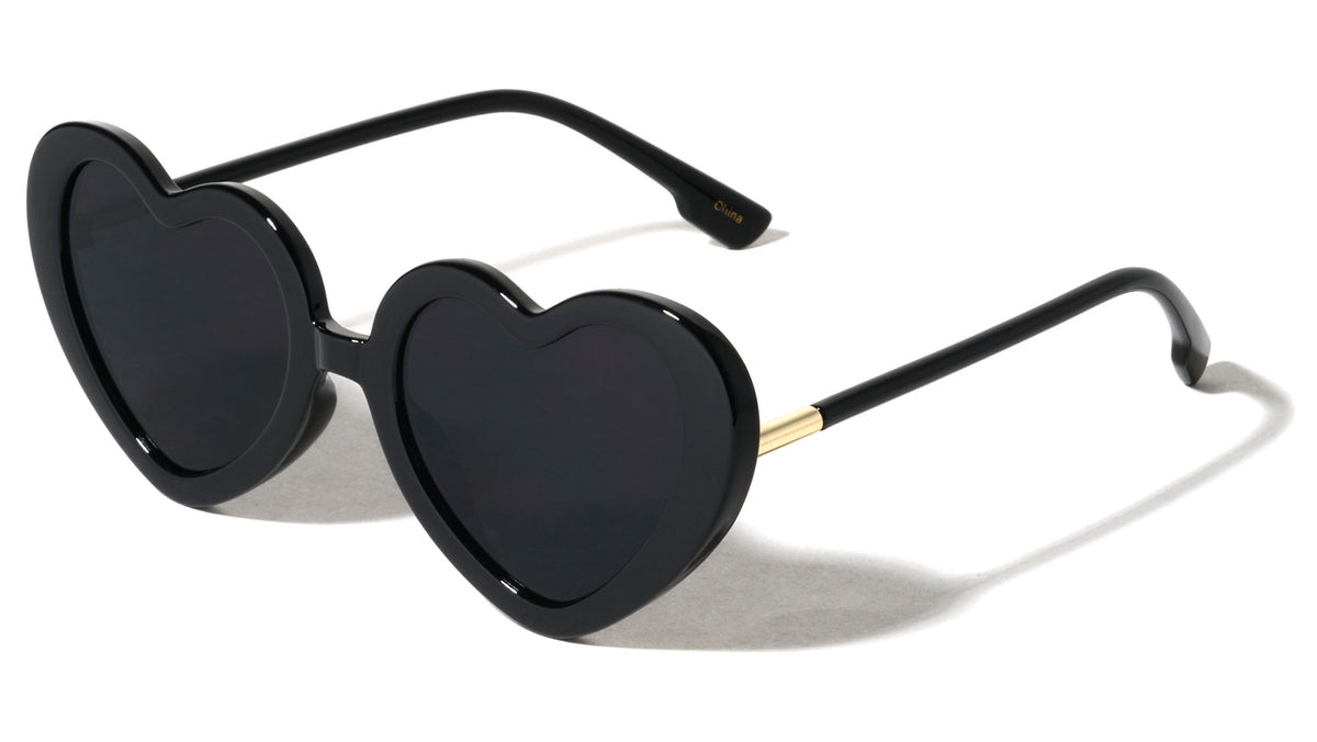 Heart Shape Cylinder Temple Fashion Wholesale Sunglasses