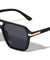 Flat Top Block Accent Modern Square Aviators Wholesale Sunglasses