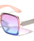 Oversized Geometric Temple Plate Accent Fashion Butterfly Wholesale Sunglasses