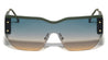 Line Accent Semi Rimless One Piece Shield Lens Fashion Wholesale Sunglasses