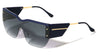 Line Accent Semi Rimless One Piece Shield Lens Fashion Wholesale Sunglasses