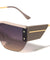 Line Accent Semi Rimless One Piece Shield Lens Fashion Wholesale Sunglasses