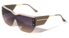 Line Accent Semi Rimless One Piece Shield Lens Fashion Wholesale Sunglasses