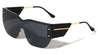 Line Accent Semi Rimless One Piece Shield Lens Fashion Wholesale Sunglasses