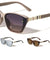 Beige Check Temple Pattern Dot Studded Fashion Butterfly Wholesale Sunglasses