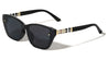 Beige Check Temple Pattern Dot Studded Fashion Butterfly Wholesale Sunglasses