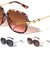 Two Ring Temple Accent Fashion Squared Butterfly Wholesale Sunglasses