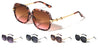 Two Ring Temple Accent Fashion Squared Butterfly Wholesale Sunglasses