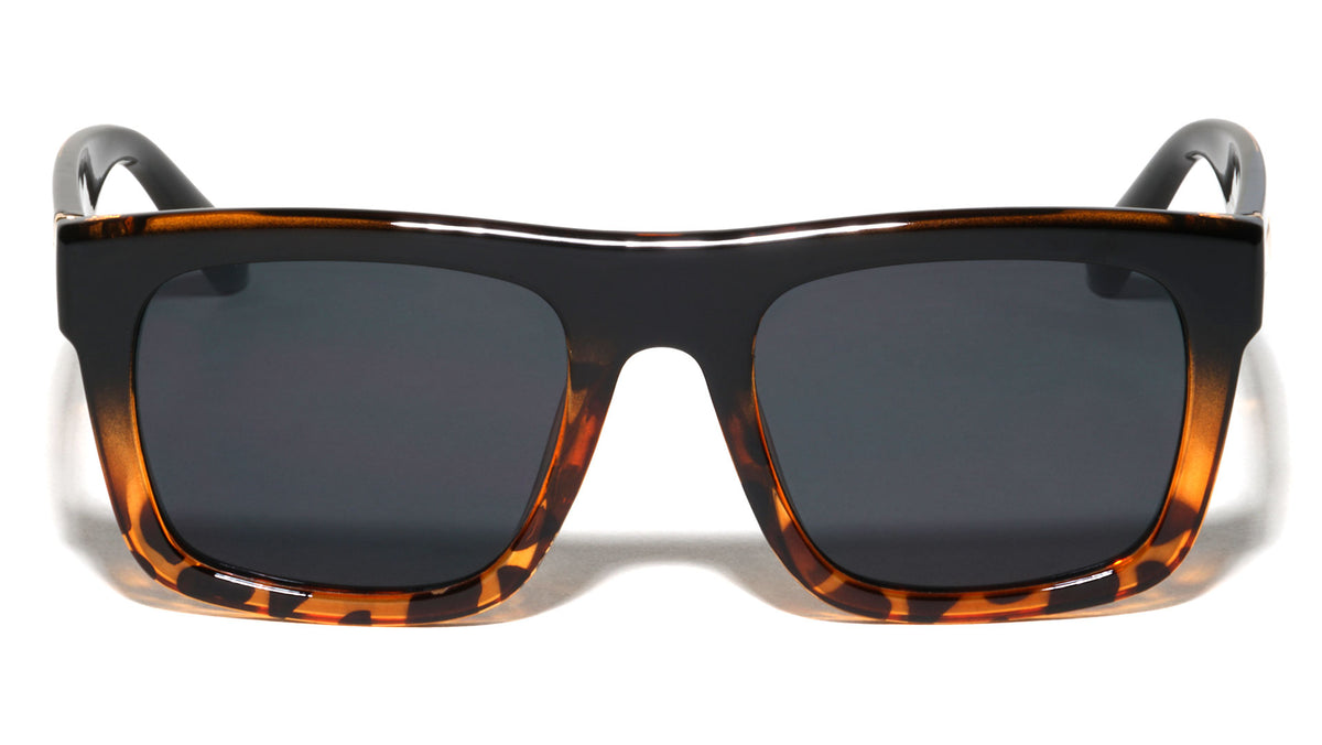 Gold Color Hinge Block Accent Flat Top Square Wholesale Sunglasses