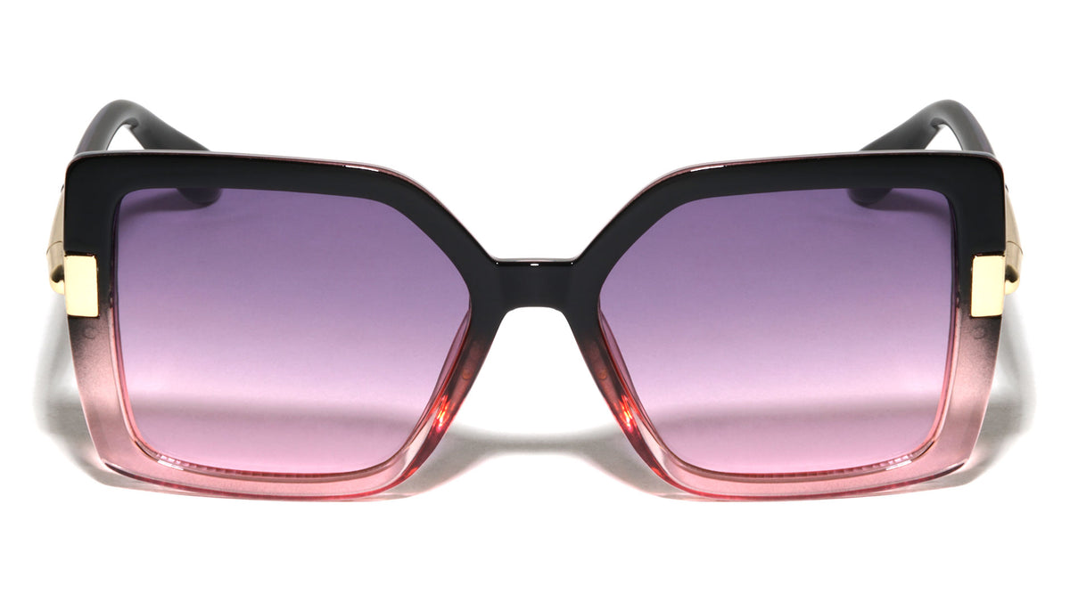 Cylinder Hinge Accent Fashion Squared Butterfly Wholesale Sunglasses