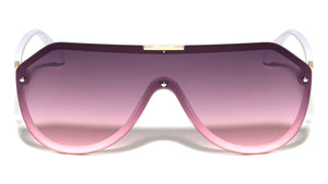 One Piece Shield Lens Fashion Aviators Wholesale Sunglasses