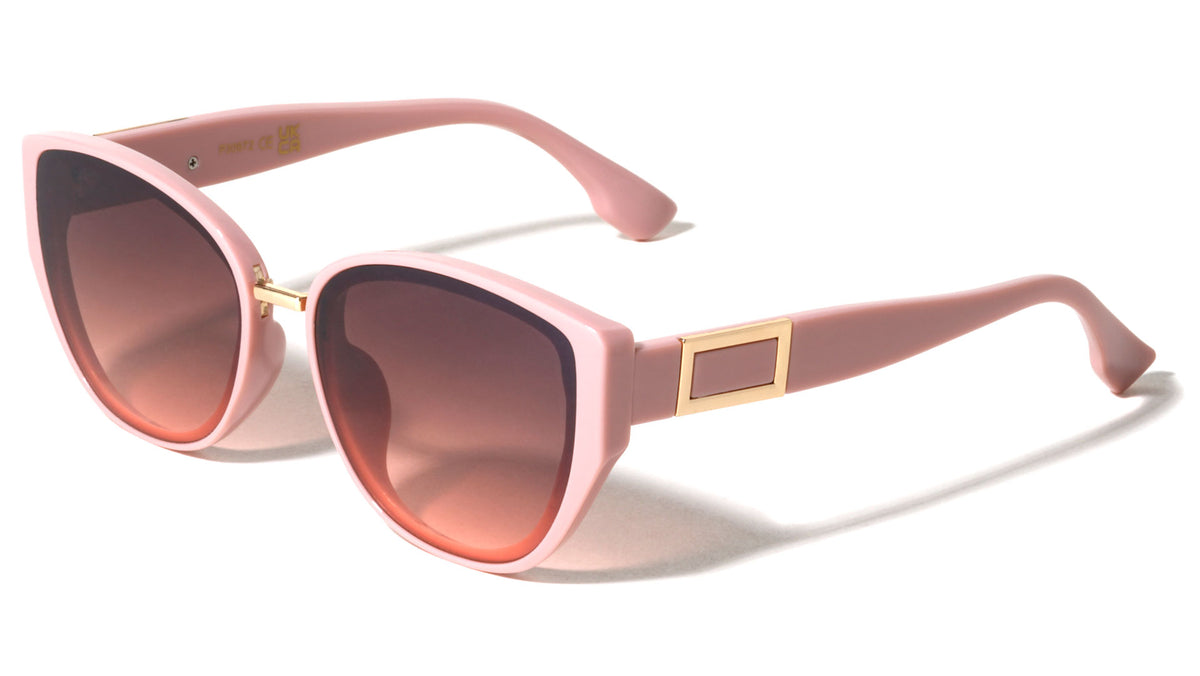 Rectangle Temple Accent Fashion Cat Eye Wholesale Sunglasses