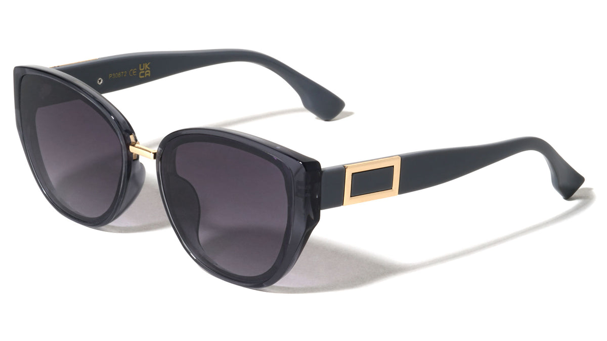 Rectangle Temple Accent Fashion Cat Eye Wholesale Sunglasses