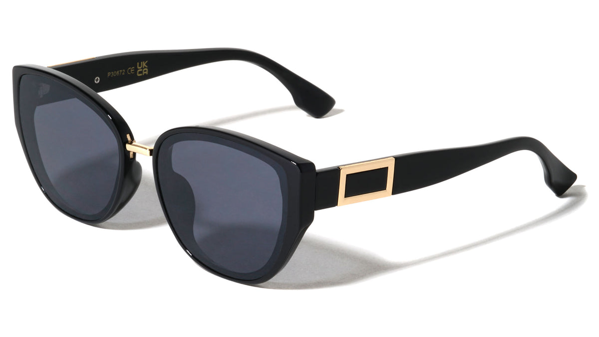 Rectangle Temple Accent Fashion Cat Eye Wholesale Sunglasses