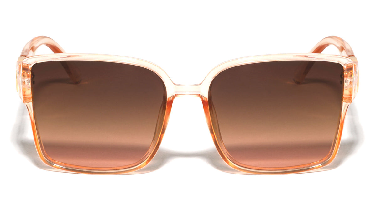 Heart Temple Cutout Fashion Squared Wholesale Sunglasses