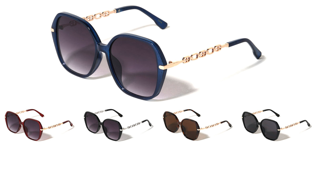 Temple Chain Style Fashion Geometric Butterfly Wholesale Sunglasses