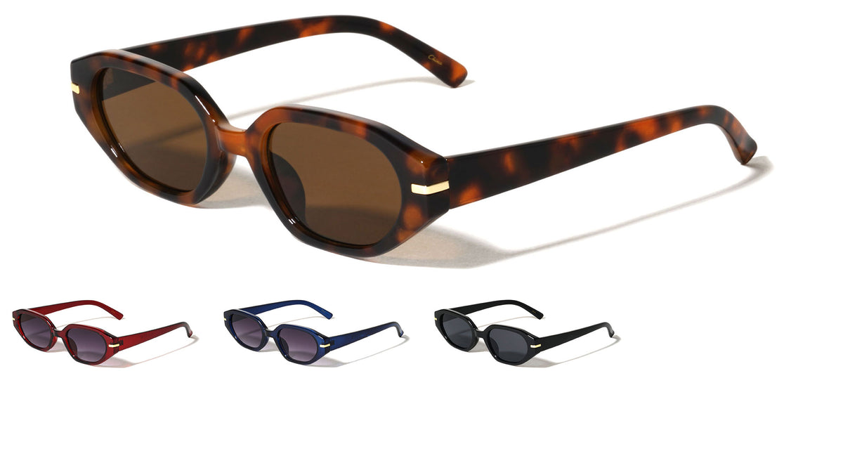 Side Block Accent Fashion Geometric Butterfly Wholesale Sunglasses