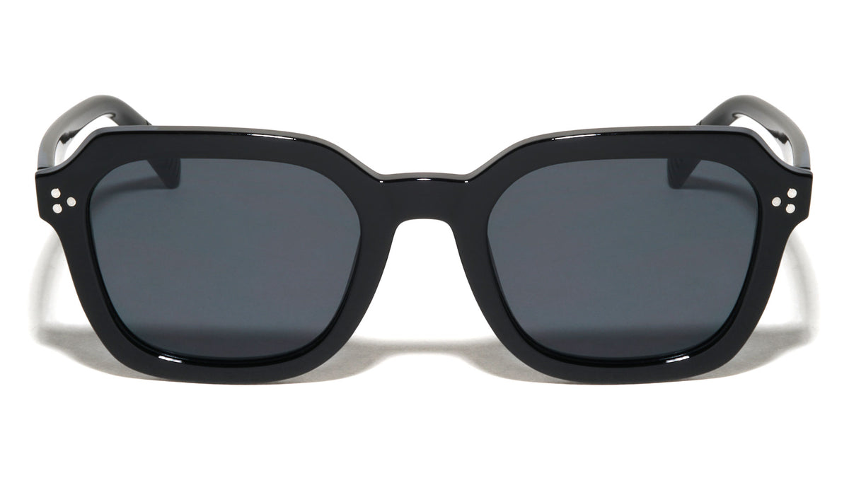 Three Dot Stud Accent Geometric Square Wholesale Sunglasses