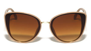 Oval Hinge Accent Fashion Oversized Cat Eye Wholesale Sunglasses