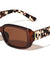 Crystal Color Temple Pattern Fashion Rectangle Butterfly Wholesale Sunglasses