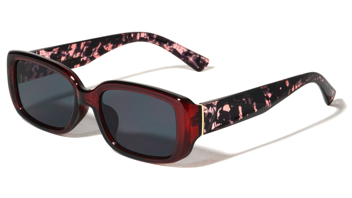 Crystal Color Temple Pattern Fashion Rectangle Butterfly Wholesale Sunglasses