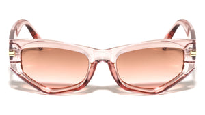 Side Frame Gold Accent Fashion Geometric Cat Eye Wholesale Sunglasses