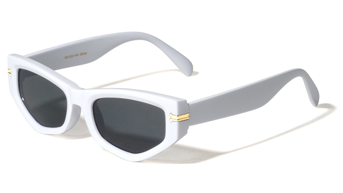Side Frame Gold Accent Fashion Geometric Cat Eye Wholesale Sunglasses