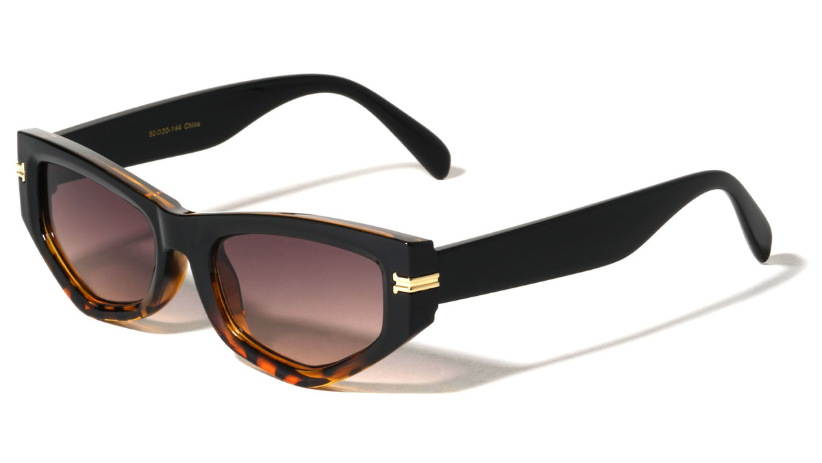 Side Frame Gold Accent Fashion Geometric Cat Eye Wholesale Sunglasses