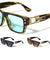 Frontal Stud Art Deco Temple Accent Fashion Square Wholesale Sunglasses