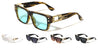 Frontal Stud Art Deco Temple Accent Fashion Square Wholesale Sunglasses