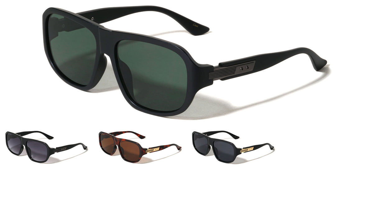 Art Deco Hinge Accent Modern Squared Aviators Wholesale Sunglasses