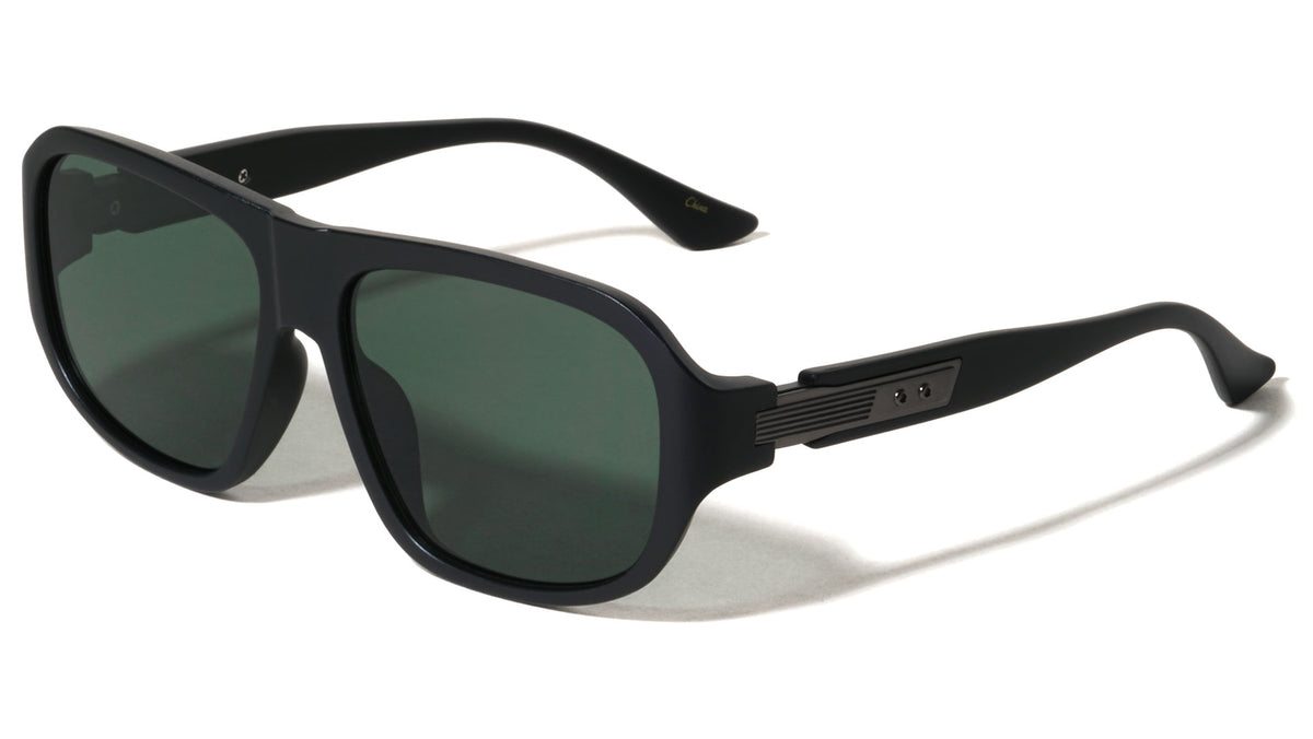 Art Deco Hinge Accent Modern Squared Aviators Wholesale Sunglasses