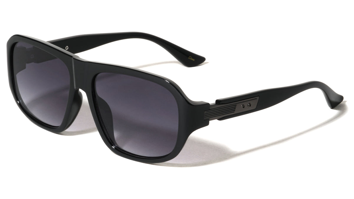 Art Deco Hinge Accent Modern Squared Aviators Wholesale Sunglasses