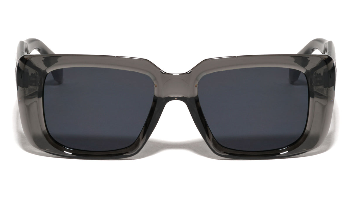 Art Deco Temple Accent Modern Rectangle Wholesale Sunglasses