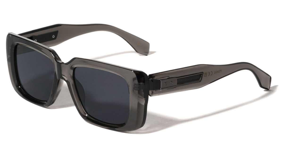 Art Deco Temple Accent Modern Rectangle Wholesale Sunglasses