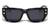Art Deco Temple Accent Frontal Studs Geometric Cat Eye Wholesale Sunglasses