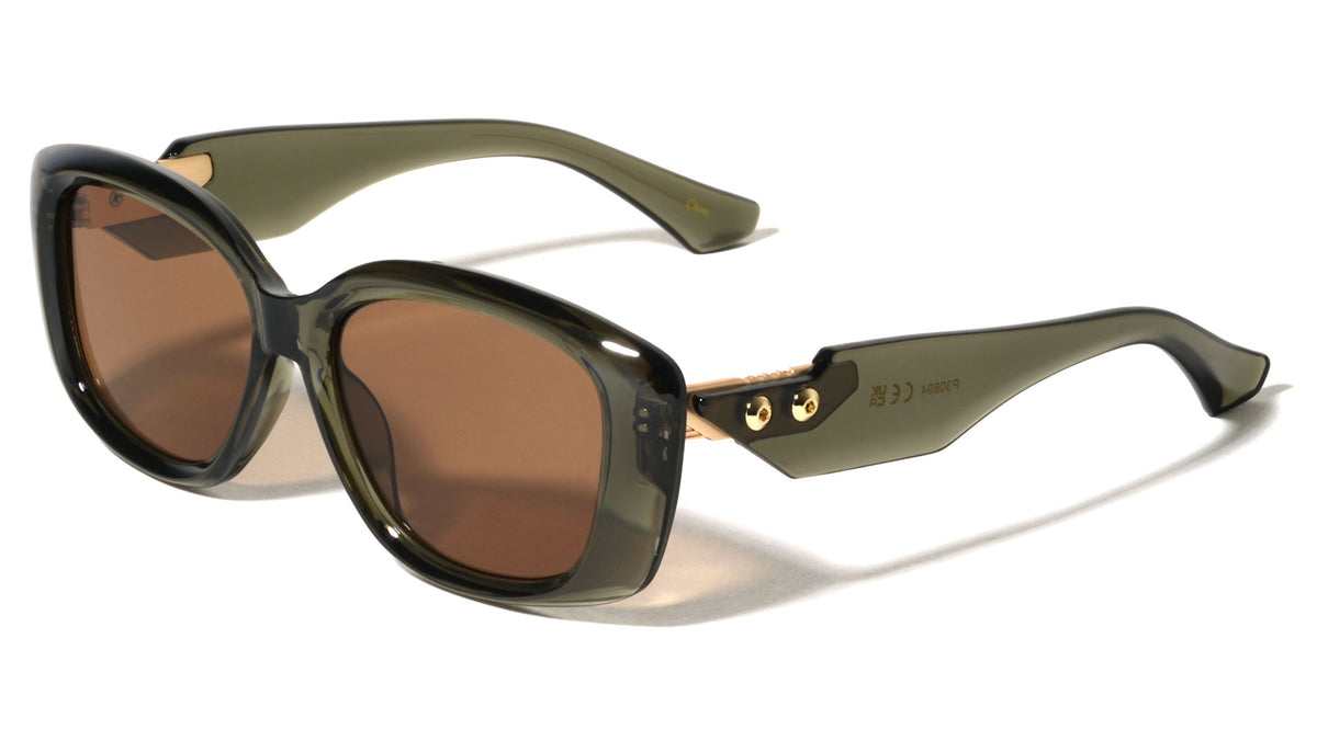 Art Deco Hinge Temple Stud Accent Fashion Butterfly Wholesale Sunglasses