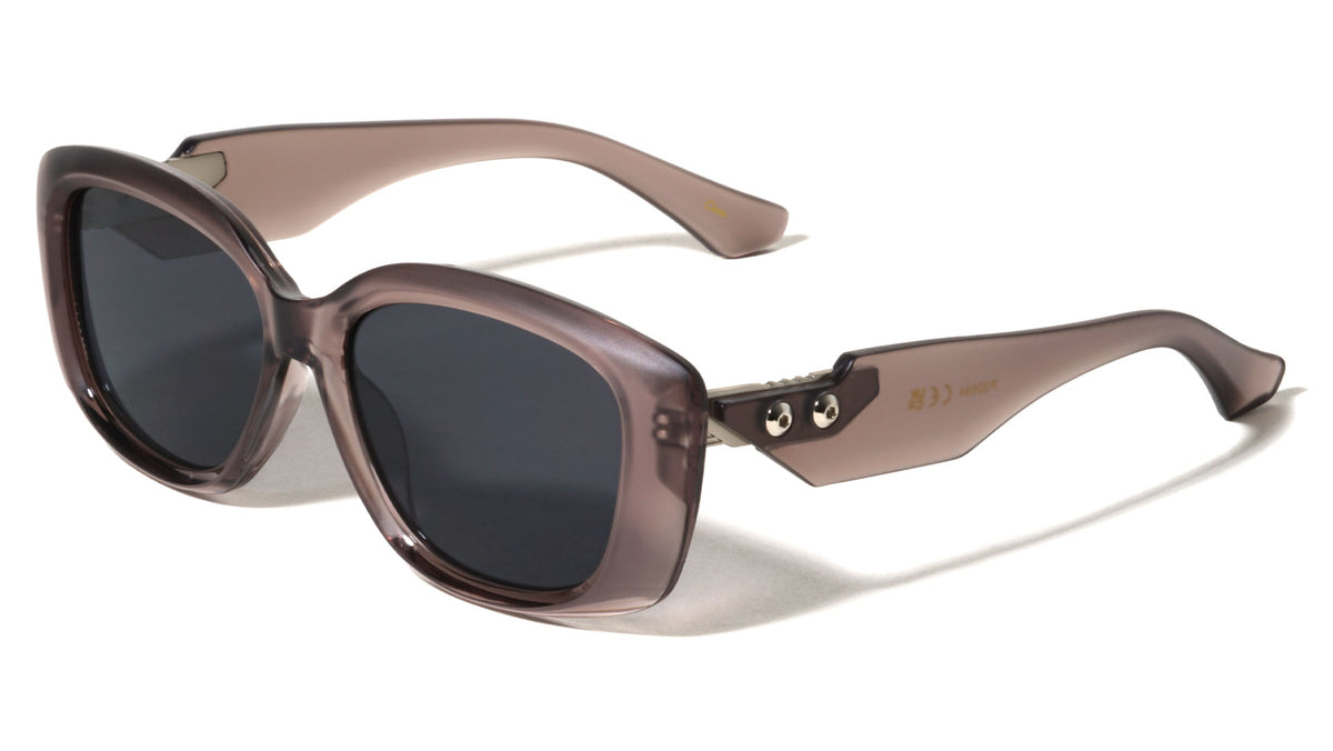 Art Deco Hinge Temple Stud Accent Fashion Butterfly Wholesale Sunglasses