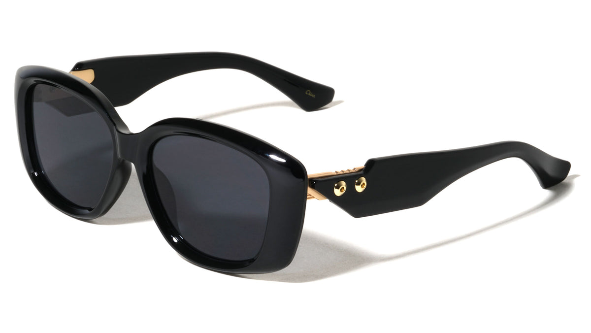 Art Deco Hinge Temple Stud Accent Fashion Butterfly Wholesale Sunglasses