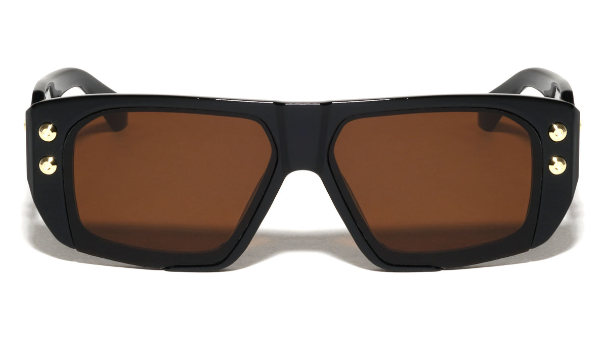 Art Deco Hinge Temple Stud Accent Fashion Aviators Wholesale Sunglasses