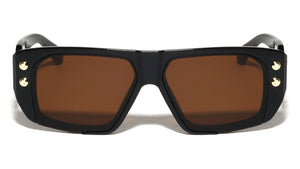 Art Deco Hinge Temple Stud Accent Fashion Aviators Wholesale Sunglasses