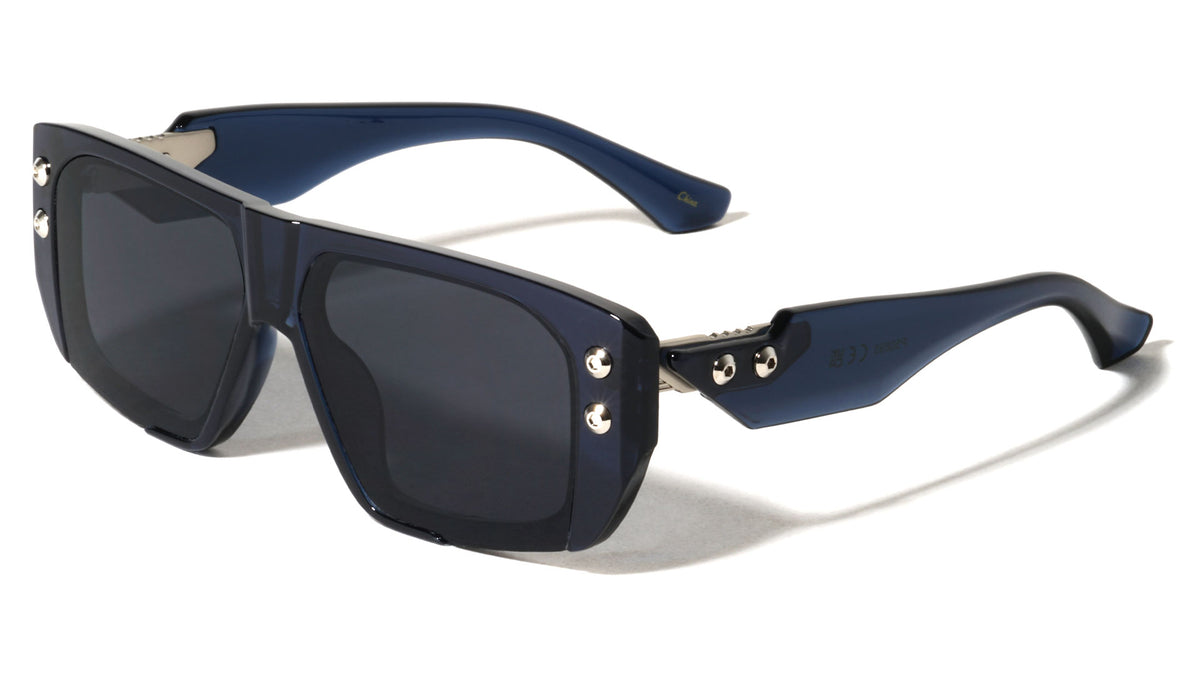 Art Deco Hinge Temple Stud Accent Fashion Aviators Wholesale Sunglasses