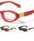 Wavy Line Hinge Accent Fashion Retro Oval Cat Eye Wholesale Sunglasses