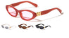 Wavy Line Hinge Accent Fashion Retro Oval Cat Eye Wholesale Sunglasses