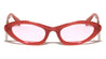 Wavy Line Hinge Accent Fashion Retro Oval Cat Eye Wholesale Sunglasses