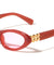 Wavy Line Hinge Accent Fashion Retro Oval Cat Eye Wholesale Sunglasses