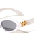 Wavy Line Hinge Accent Fashion Retro Oval Cat Eye Wholesale Sunglasses